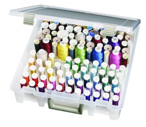 ArtBin Thread Box- Super Satchel Storage Container with two removable trays for thread spools, 9002AB