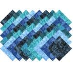 Santee Blue Printed Batik Collection 40 Precut 5-inch Quilting Fabric Charm Squares Product Image