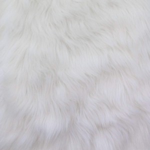 Faux Fake Fur Solid Shaggy Long Pile Fabric - White Product Image