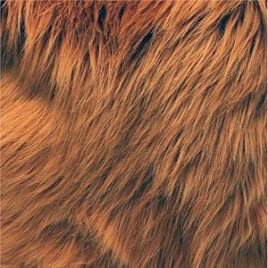 Faux Long Pile Fur Mongolian DARK CAMEL Fabric Product Image