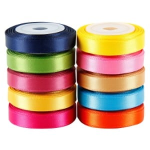 LaRibbons Solid Color Satin Ribbon Asst. 2-10 Colors 3 8in X 5 Yard Each Product Image