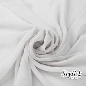 58" White Solid Color Sheer Chiffon Fabric by The Bolt - 25 Yards
