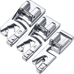 Boao 3 Pieces Narrow Rolled Hem Sewing Machine Presser Foot Set Suitable for Household Multi-Function Sewing Machines (3 mm, 4 mm and 6 mm)