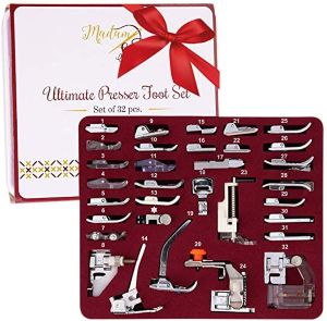 Madam Sew Presser Foot Set 32 PCS - The ONLY One with Manual, DVD and Deluxe Storage Case with Numbered Slots for Easy and Neat Organization