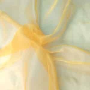 Parfair Dessin Organza by Yard - 44" Wide for Bridal Solid Sheer Organza Fabric Bolt for Wedding Dress,Fashion, Crafts, Wedding Banquet & Party Decorations Silky Shiny (Yellow - 44" x 5 Yards)