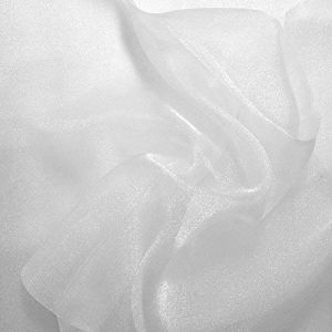 Sparkle Crystal Sheer Organza Fabric Shiny for Fashion, Crafts, Decorations 60 (White, 1 Yard)