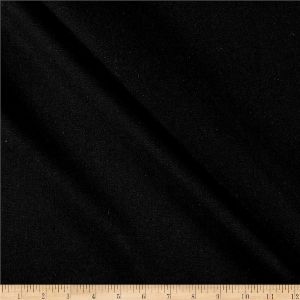 Tuva Textiles Solid Wool Blend Gabarine Fabric, Black, Fabric By The Yard