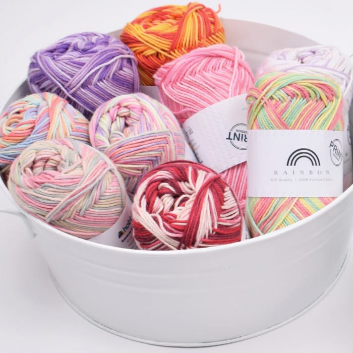 Rainbow cotton yarn