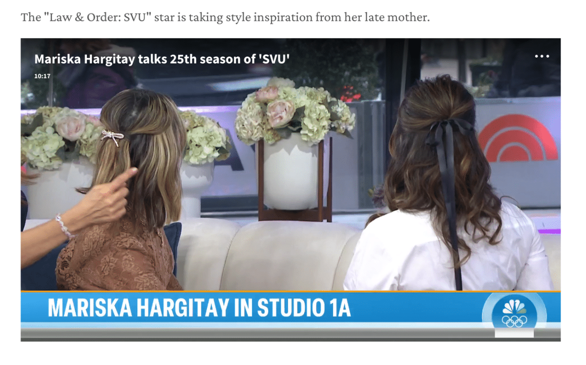 Two women are discussing the Next Big Trend in hairstyles on the TV show.