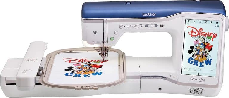 Crafters' Companion Stellaire XJ1 is a cutting-edge embroidery machine featuring a delightful Mickey Mouse design.